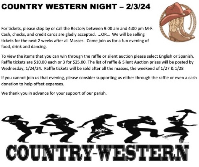 Country Western Night St. John Vianney Catholic Church Northlake, IL